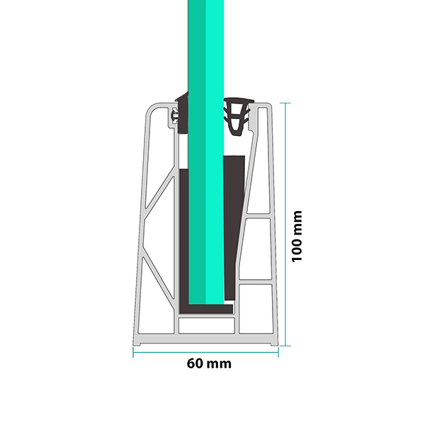 Profil aluminiu balustrade sticlă GP-55-STANDARD vopsit